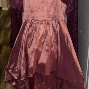 Scallop Neck High Low Dress